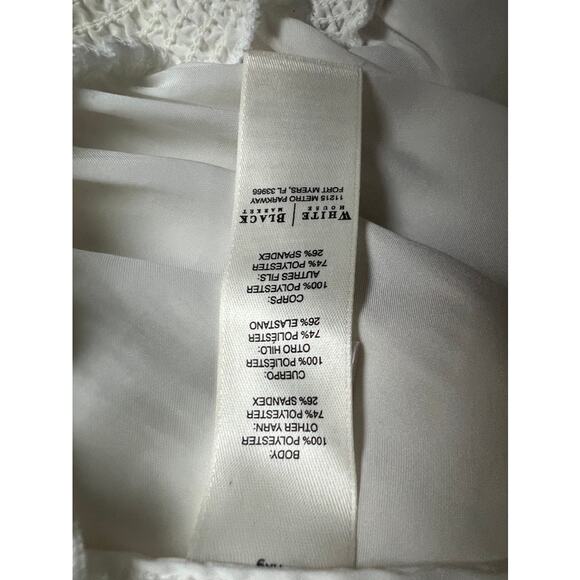 White House Black Market ivory boho peasant top size L - Picture 3 of 5